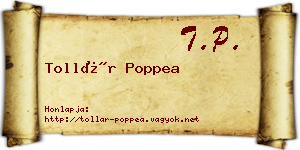 Tollár Poppea névjegykártya