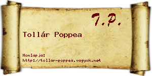 Tollár Poppea névjegykártya